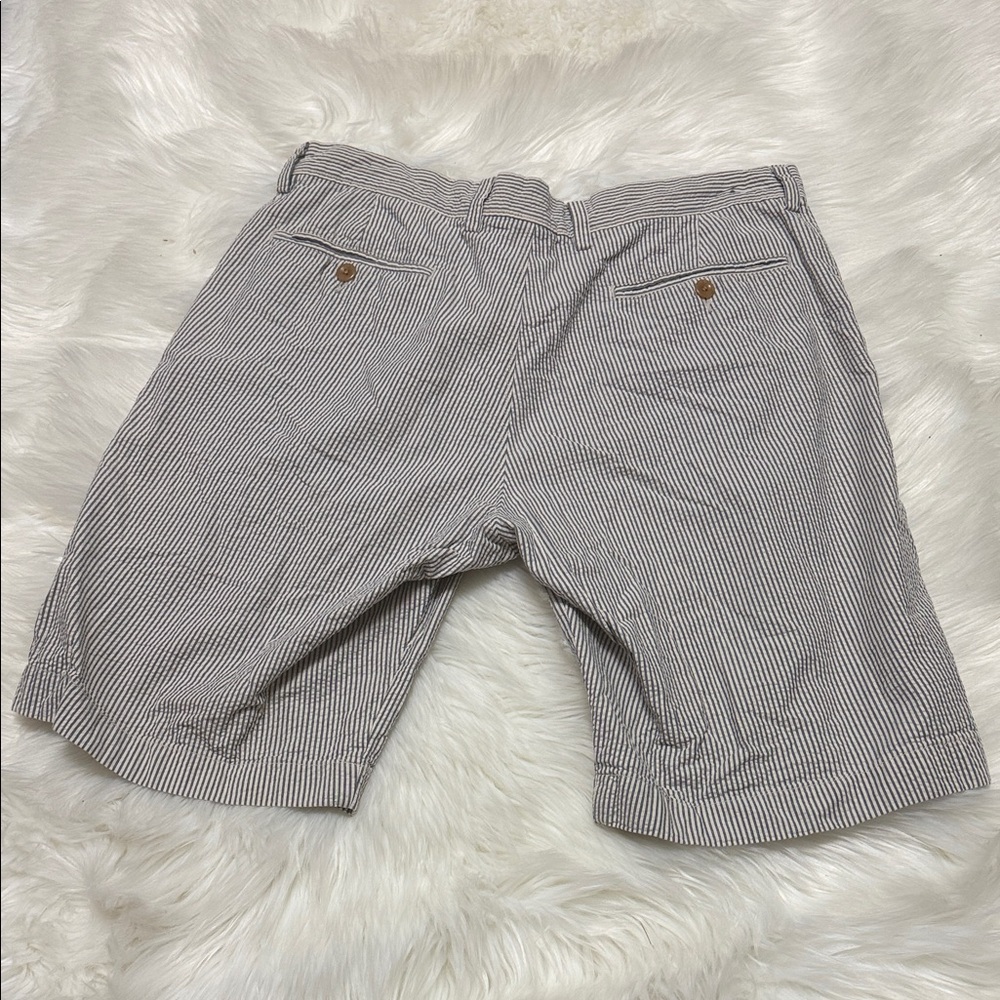 J. Crew Men's Club Short Pinstripe Shorts - Blue and White C3